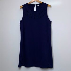 OLD NAVY Embroidered Blue Cutout Jersey Dress